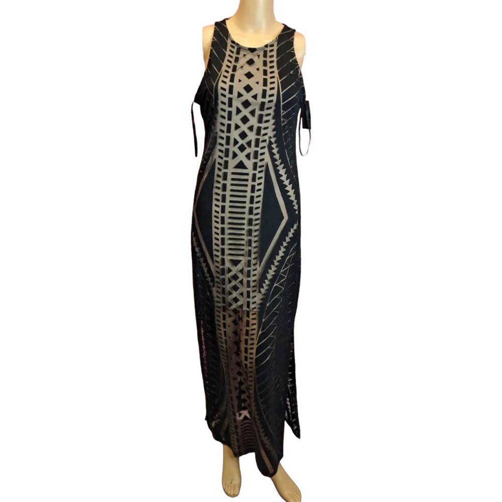 MOSSIMO Laser Cut Bodycon Tank Dress  Womens Size Small Black  Sleeveless
